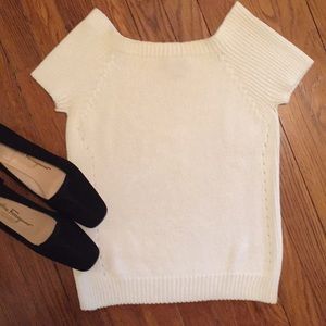 St John Sport Cream Sweater Top - Petite